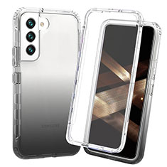 Silikon Hülle Handyhülle Ultra Dünn Flexible Schutzhülle Tasche Transparent Vorder und Rückseite 360 Grad Ganzkörper Farbverlauf für Samsung Galaxy S24 5G Schwarz