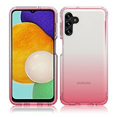 Silikon Hülle Handyhülle Ultra Dünn Flexible Schutzhülle Tasche Transparent Vorder und Rückseite 360 Grad Ganzkörper Farbverlauf JX1 für Samsung Galaxy A04s Pink