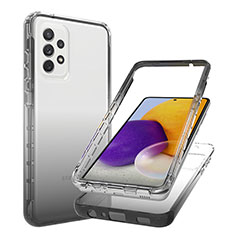 Silikon Hülle Handyhülle Ultra Dünn Flexible Schutzhülle Tasche Transparent Vorder und Rückseite 360 Grad Ganzkörper Farbverlauf JX1 für Samsung Galaxy A72 5G Schwarz