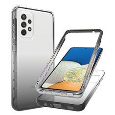 Silikon Hülle Handyhülle Ultra Dünn Flexible Schutzhülle Tasche Transparent Vorder und Rückseite 360 Grad Ganzkörper Farbverlauf JX1 für Samsung Galaxy A73 5G Schwarz