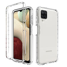 Silikon Hülle Handyhülle Ultra Dünn Flexible Schutzhülle Tasche Transparent Vorder und Rückseite 360 Grad Ganzkörper Farbverlauf JX1 für Samsung Galaxy F12 Klar