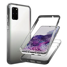 Silikon Hülle Handyhülle Ultra Dünn Flexible Schutzhülle Tasche Transparent Vorder und Rückseite 360 Grad Ganzkörper Farbverlauf JX1 für Samsung Galaxy S20 Plus 5G Schwarz
