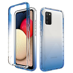 Silikon Hülle Handyhülle Ultra Dünn Flexible Schutzhülle Tasche Transparent Vorder und Rückseite 360 Grad Ganzkörper Farbverlauf JX4 für Samsung Galaxy F02S SM-E025F Blau