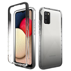 Silikon Hülle Handyhülle Ultra Dünn Flexible Schutzhülle Tasche Transparent Vorder und Rückseite 360 Grad Ganzkörper Farbverlauf JX4 für Samsung Galaxy M02s Schwarz