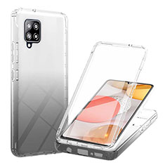 Silikon Hülle Handyhülle Ultra Dünn Flexible Schutzhülle Tasche Transparent Vorder und Rückseite 360 Grad Ganzkörper Farbverlauf YB1 für Samsung Galaxy A42 5G Schwarz