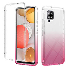 Silikon Hülle Handyhülle Ultra Dünn Flexible Schutzhülle Tasche Transparent Vorder und Rückseite 360 Grad Ganzkörper Farbverlauf YB2 für Samsung Galaxy A42 5G Rosa