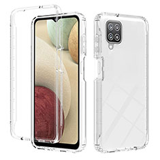 Silikon Hülle Handyhülle Ultra Dünn Flexible Schutzhülle Tasche Transparent Vorder und Rückseite 360 Grad Ganzkörper Farbverlauf YB2 für Samsung Galaxy F12 Klar