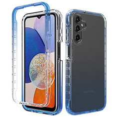 Silikon Hülle Handyhülle Ultra Dünn Flexible Schutzhülle Tasche Transparent Vorder und Rückseite 360 Grad Ganzkörper Farbverlauf ZJ1 für Samsung Galaxy A05s Blau
