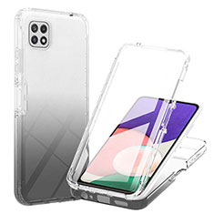 Silikon Hülle Handyhülle Ultra Dünn Flexible Schutzhülle Tasche Transparent Vorder und Rückseite 360 Grad Ganzkörper Farbverlauf ZJ1 für Samsung Galaxy A22 5G Schwarz