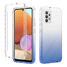 Silikon Hülle Handyhülle Ultra Dünn Flexible Schutzhülle Tasche Transparent Vorder und Rückseite 360 Grad Ganzkörper Farbverlauf ZJ2 für Samsung Galaxy A32 5G Blau