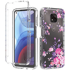 Silikon Hülle Handyhülle Ultra Dünn Flexible Schutzhülle Tasche Transparent Vorder und Rückseite 360 Grad Ganzkörper für Motorola Moto G Power (2021) Pink