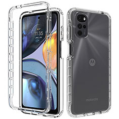 Silikon Hülle Handyhülle Ultra Dünn Flexible Schutzhülle Tasche Transparent Vorder und Rückseite 360 Grad Ganzkörper für Motorola Moto G22 Klar