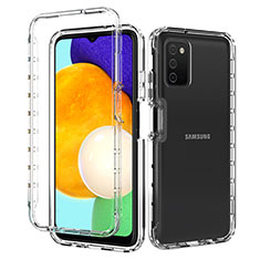 Silikon Hülle Handyhülle Ultra Dünn Flexible Schutzhülle Tasche Transparent Vorder und Rückseite 360 Grad Ganzkörper für Samsung Galaxy A02s Klar