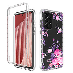 Silikon Hülle Handyhülle Ultra Dünn Flexible Schutzhülle Tasche Transparent Vorder und Rückseite 360 Grad Ganzkörper für Samsung Galaxy A73 5G Rosa