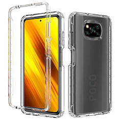 Silikon Hülle Handyhülle Ultra Dünn Flexible Schutzhülle Tasche Transparent Vorder und Rückseite 360 Grad Ganzkörper für Xiaomi Poco X3 NFC Klar