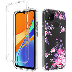 Silikon Hülle Handyhülle Ultra Dünn Flexible Schutzhülle Tasche Transparent Vorder und Rückseite 360 Grad Ganzkörper für Xiaomi Redmi 9C Rosa