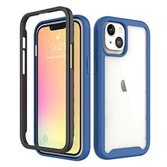 Silikon Hülle Handyhülle Ultra Dünn Flexible Schutzhülle Tasche Vorder und Rückseite 360 Grad Ganzkörper für Apple iPhone 13 Mini Blau
