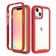 Silikon Hülle Handyhülle Ultra Dünn Flexible Schutzhülle Tasche Vorder und Rückseite 360 Grad Ganzkörper für Apple iPhone 13 Mini Rot