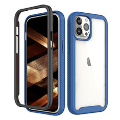 Silikon Hülle Handyhülle Ultra Dünn Flexible Schutzhülle Tasche Vorder und Rückseite 360 Grad Ganzkörper für Apple iPhone 14 Pro Blau