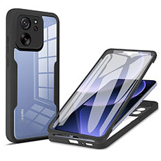 Silikon Hülle Handyhülle Ultra Dünn Flexible Schutzhülle Tasche Vorder und Rückseite 360 Grad Ganzkörper für Xiaomi Mi 13T Pro 5G Schwarz