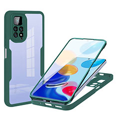 Silikon Hülle Handyhülle Ultra Dünn Flexible Schutzhülle Tasche Vorder und Rückseite 360 Grad Ganzkörper für Xiaomi Redmi Note 11 4G (2022) Grün