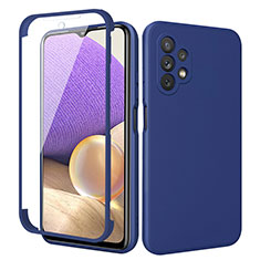 Silikon Hülle Handyhülle Ultra Dünn Flexible Schutzhülle Tasche Vorder und Rückseite 360 Grad Ganzkörper MJ1 für Samsung Galaxy A32 5G Blau