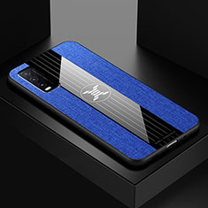 Silikon Hülle Handyhülle Ultra Dünn Flexible Schutzhülle Tasche X01L für Vivo Y12s Blau