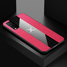 Silikon Hülle Handyhülle Ultra Dünn Flexible Schutzhülle Tasche X01L für Vivo Y12s Rot