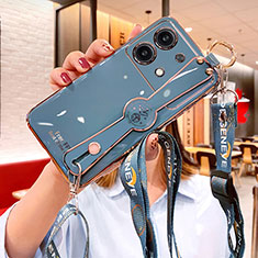 Silikon Hülle Handyhülle Ultra Dünn Flexible Schutzhülle Tasche XL4 für Xiaomi Redmi Note 13R Pro 5G Blau