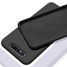 Silikon Hülle Handyhülle Ultra Dünn Schutzhülle 360 Grad Tasche C01 für Samsung Galaxy A80 Schwarz