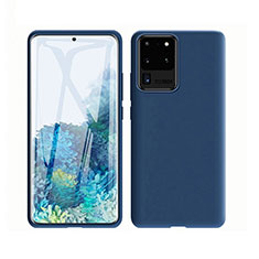 Silikon Hülle Handyhülle Ultra Dünn Schutzhülle 360 Grad Tasche C01 für Samsung Galaxy S20 Ultra 5G Blau