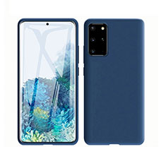 Silikon Hülle Handyhülle Ultra Dünn Schutzhülle 360 Grad Tasche C02 für Samsung Galaxy S20 Plus Blau