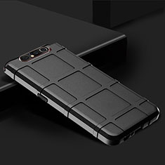 Silikon Hülle Handyhülle Ultra Dünn Schutzhülle 360 Grad Tasche C03 für Samsung Galaxy A80 Schwarz