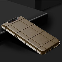 Silikon Hülle Handyhülle Ultra Dünn Schutzhülle 360 Grad Tasche C03 für Samsung Galaxy A90 4G Braun