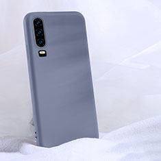 Silikon Hülle Handyhülle Ultra Dünn Schutzhülle 360 Grad Tasche C06 für Huawei P30 Grau