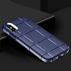 Silikon Hülle Handyhülle Ultra Dünn Schutzhülle 360 Grad Tasche für Apple iPhone Xs Max Blau