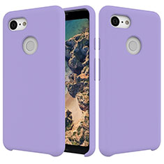Silikon Hülle Handyhülle Ultra Dünn Schutzhülle 360 Grad Tasche für Google Pixel 3 Violett
