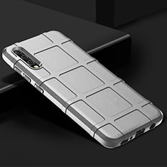 Silikon Hülle Handyhülle Ultra Dünn Schutzhülle 360 Grad Tasche S01 für Samsung Galaxy A90 5G Silber