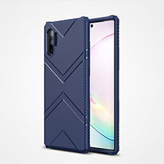 Silikon Hülle Handyhülle Ultra Dünn Schutzhülle 360 Grad Tasche S01 für Samsung Galaxy Note 10 Plus Blau