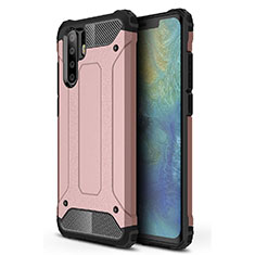 Silikon Hülle Handyhülle Ultra Dünn Schutzhülle 360 Grad Tasche S02 für Huawei P30 Pro Rosegold