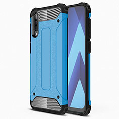 Silikon Hülle Handyhülle Ultra Dünn Schutzhülle 360 Grad Tasche S02 für Samsung Galaxy A70 Hellblau