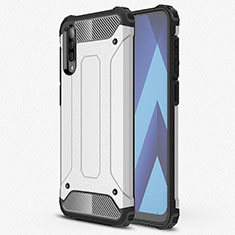 Silikon Hülle Handyhülle Ultra Dünn Schutzhülle 360 Grad Tasche S02 für Samsung Galaxy A70 Silber