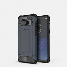 Silikon Hülle Handyhülle Ultra Dünn Schutzhülle 360 Grad Tasche S02 für Samsung Galaxy Note 8 Duos N950F Blau