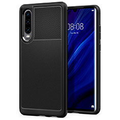 Silikon Hülle Handyhülle Ultra Dünn Schutzhülle 360 Grad Tasche S03 für Huawei P30 Schwarz