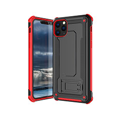 Silikon Hülle Handyhülle Ultra Dünn Schutzhülle 360 Grad Tasche Z01 für Apple iPhone 11 Pro Max Rot und Schwarz