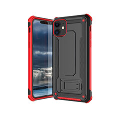 Silikon Hülle Handyhülle Ultra Dünn Schutzhülle 360 Grad Tasche Z01 für Apple iPhone 11 Rot und Schwarz
