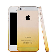 Silikon Hülle Handyhülle Ultra Dünn Schutzhülle Durchsichtig Farbverlauf für Apple iPhone 5S Gelb