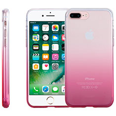 Silikon Hülle Handyhülle Ultra Dünn Schutzhülle Durchsichtig Farbverlauf für Apple iPhone 8 Plus Rosa