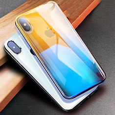 Silikon Hülle Handyhülle Ultra Dünn Schutzhülle Durchsichtig Farbverlauf für Apple iPhone Xs Blau
