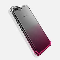 Silikon Hülle Handyhülle Ultra Dünn Schutzhülle Durchsichtig Farbverlauf für Huawei Honor V10 Rosa